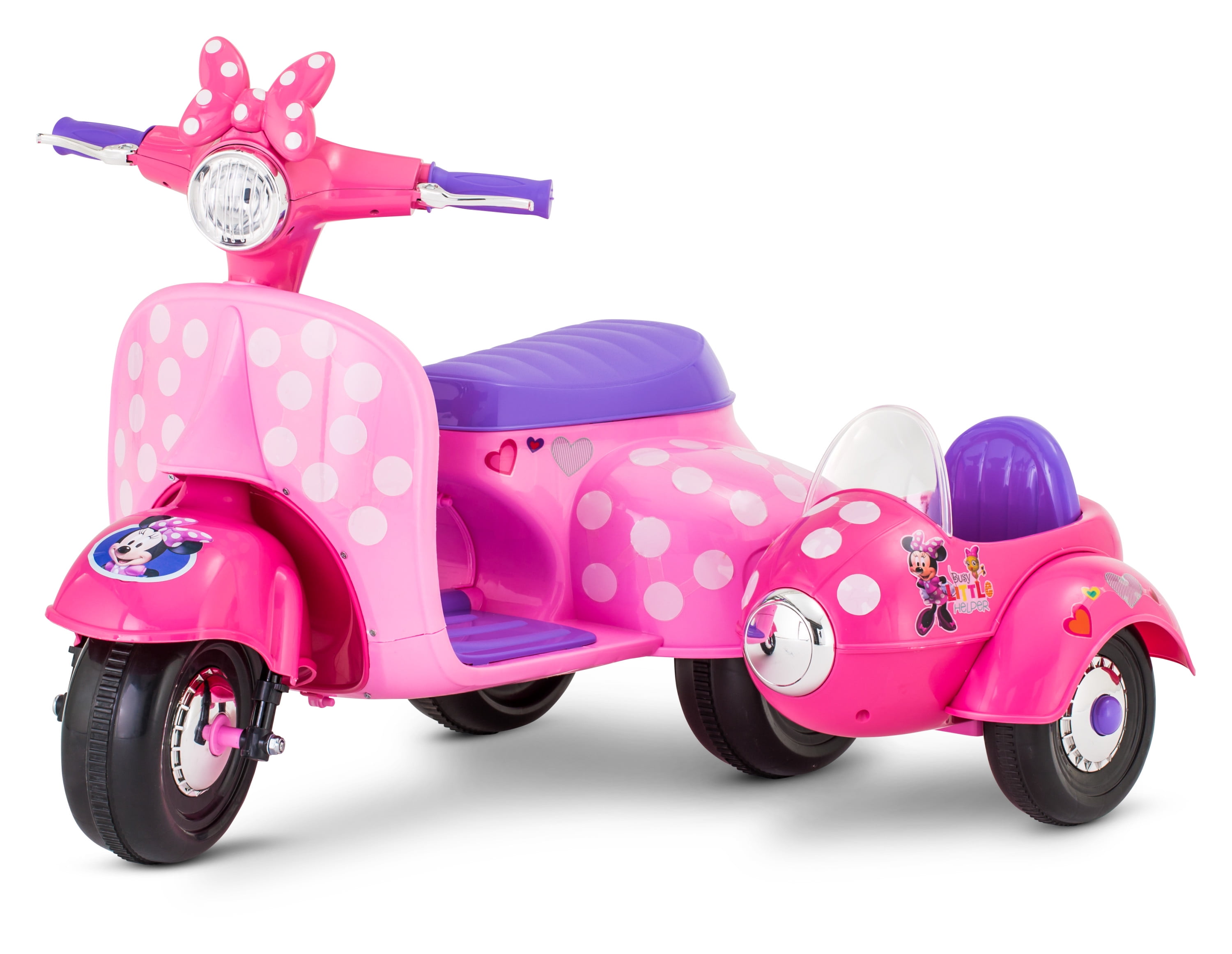 6 volt minnie mouse scooter with sidecar