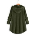 thumbnail image 4 of Viikei Women Clearance All 2025! Plus Size Winter Coats for Women,Fashion Women's Button V-Neck Pullover Tops Long Sleeve Hooded Blouse Coat Army Green M, 4 of 4
