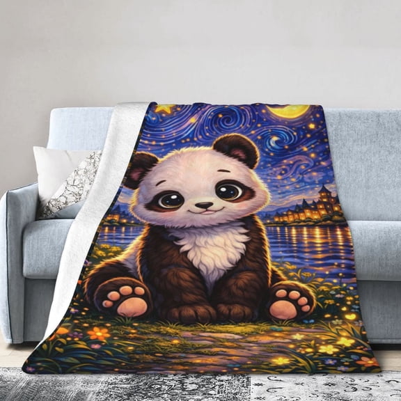 Cute Panda Blanket Cozy Soft Home Decor Gift for and Animal Lovers 50x40