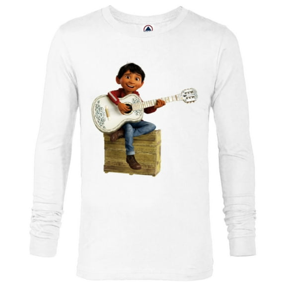 Disney Pixar Coco Miguel Rivera Playing Guitar T-Shirt - Long Sleeve T-Shirt for Men - Customized-White