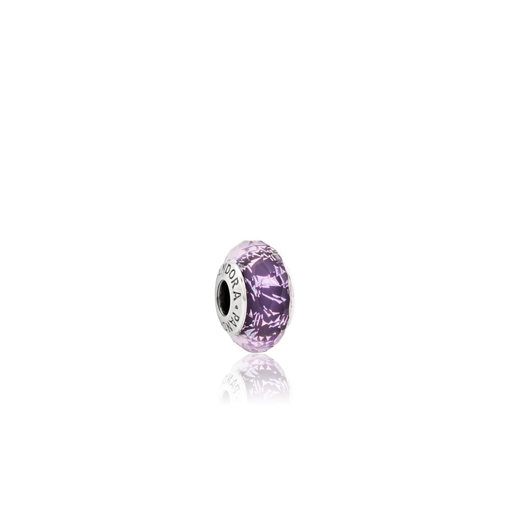 Pandora Silver & Dark Purple Shimmer Murano Glass Charm 791663 ...