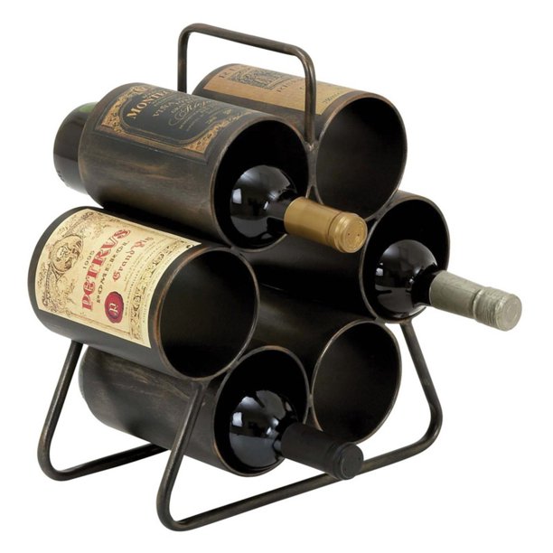 Woodland Imports Space Saver 6 Bottle Wine Rack