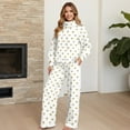 thumbnail image 4 of Garronmavis Womens Sweat Suit Polka Dot Hoodie Sweatsuits Women 2 Piece Outfit Long Sleeve Sweatshirt Jogger Pants Set with Pockets White, Size L, 4 of 6