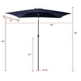 thumbnail image 6 of FLAME&SHADE 6.5 x 10 ft Rectangular Outdoor Market Patio Table Umbrella with Tilt, Navy Blue, 6 of 7