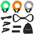 thumbnail image 1 of Ensemble de 10 Bandes de Tube de Résistance avec Manchons de Protection en Nylon Élastiques, 1 of 8