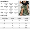 thumbnail image 6 of OUSIMEN Women's Casual Dress V-Neck Short Sleeve Polka Dot Ruffle Chiffon Elegant Swing Skater Long Dresses, 6 of 6