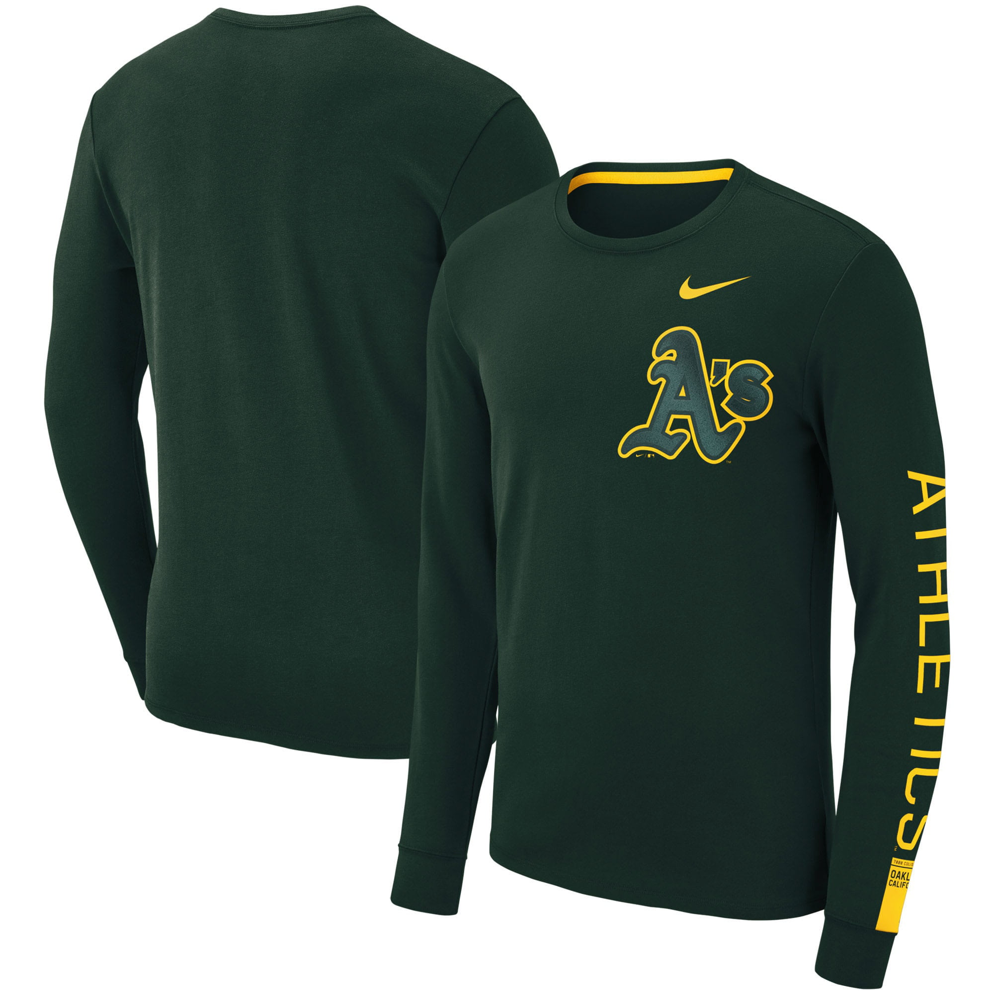 Oakland Athletics Nike Heavyweight Long Sleeve T-Shirt - Green ...