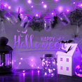 thumbnail image 5 of Paquete de 2 luces de hadas de Halloween con pilas, 100 luces LED moradas de Halloween de 33 pies con control remoto, 8 modos de luces de cadena centelleantes, 5 of 5