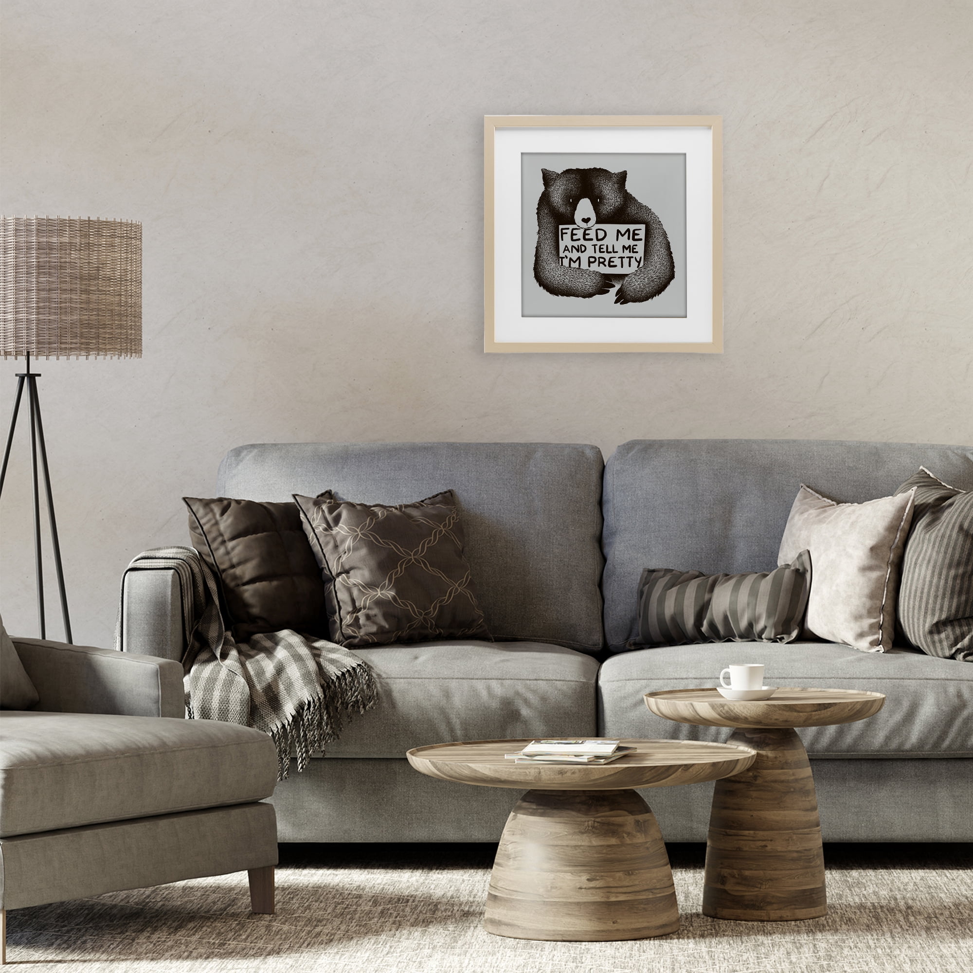 Stupell Industries Feed & Tell Me I'm Pretty Birch Framed Print Under Glass, design by Tobe Fonseca