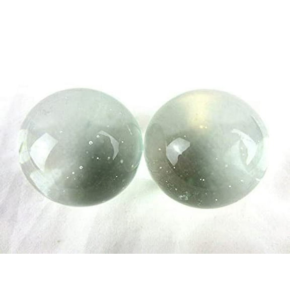 Big Game Toys Set of 2 ICE Clear 35mm Boulder Soap Bubble Large Shooter Solid Glass Marble Home Decor/Vase Filler/Aquarium