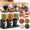 thumbnail image 3 of Cereal Dispenser for Countertop, Dry Food Dispenser 2L Capacity, Triple Compartment, Cereal Container Candy Dispenser Machine for Storage Preserving Dispensing Kitchen Rice Nuts Snack Countertop, 3 of 10
