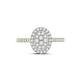 thumbnail image 2 of 10kt Yellow Gold Round Diamond Cluster Bridal Wedding Engagement Ring 1/2 Cttw, 2 of 4