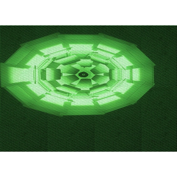 Ahgly Company Indoor Rectangle Patterned Dark Forest Green Area Rugs, 2' x 4'