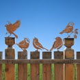 thumbnail image 5 of 5 Pcs Rusty Bird Garden Decorations,Bexikou Metal Rusty Birds Fence Art,Metal Bird Craft Statue Ornaments for Fence Topper Decor, Metal Bird Decorative Gifts for Trees,Porches,Fences or Side Tables, 5 of 8