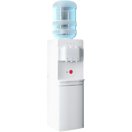 TABU Top Load Water Dispenser 3 or 5 Gallon,Hot/Cold/Room Temperature,Child Safety Lock,White