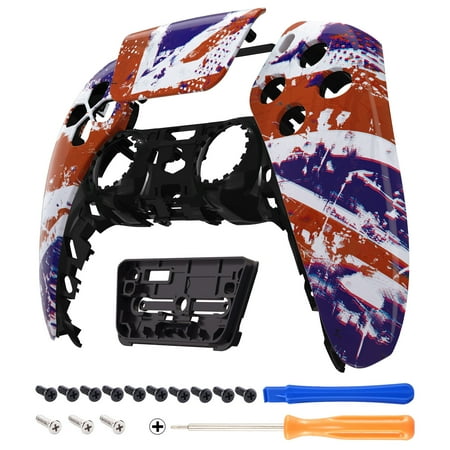 eXtremeRate Impression UK Flag Touchpad Front Housing Shell Compatible with ps5 Controller, DIY Replacement Shell Custom Touch Pad Cover Faceplate Compatible with ps5 Controller