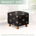 thumbnail image 3 of SCRAWLGOD St. Patrick's Day Four Leaf Clover Golden Black Footstool Cover, Breathable Foot Rest Sofa Protector Anti Slip Square Slipcover for Ottoman with Elastic Buttom for Home Decorate, 3 of 7
