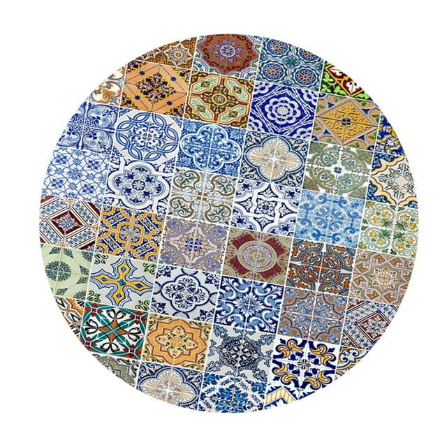veasfak Vinyl Tablecloth Round Table Cover Cloth Party 48'' 60'' J - 150cm (60 Inch).