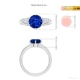 thumbnail image 5 of ANGARA Lab Grown 2.2 Ct Blue Sapphire Engagement Ring with Diamonds for Women in 925 Sterling Silver (Size-8mm) | Anniversary, Jewelry Gift for Women | Lab-Grown Blue Sapphire Ring, 5 of 7