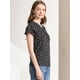 thumbnail image 4 of Blusa Informal Con Cuello En V Y Manga De Casquillo Superior Con Estampado Floral Para Mujer Negro L, 4 of 6