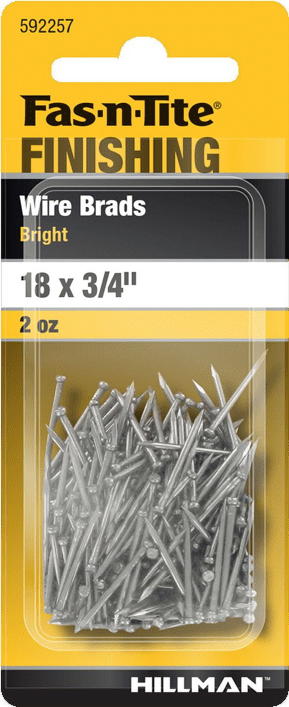 Fas-n-tite Bright Wire Finishing Nails, 18 x 3/4", Steel, Silver, Interior Nails