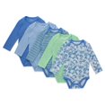 thumbnail image 1 of Hanes Body unisex de manga larga para bebé Ultimate Flexy para niños y niñas, paquete de 5, azul/verde, 6-12 meses, EE. UU., 1 of 1