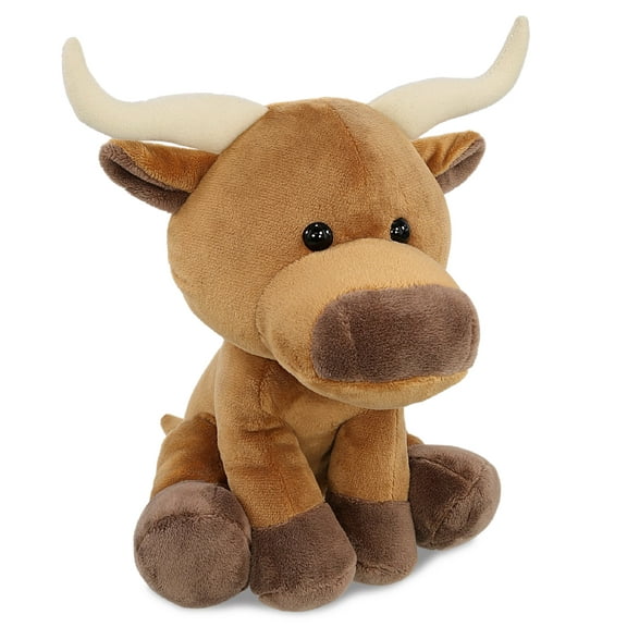 DolliBu Floppy Longhorn Plush - Super Soft Stuffed Animal Longhorn, Cute Realistic Stuffed Animal Toy for Boys and Girls, Adorable Plush Toy Gift for Baby, Kids, and Adults - 8 Inches