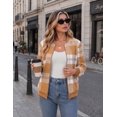 thumbnail image 3 of Zeagoo Women' Plaid Shacket Jacket Zip Up Casual Coat Fall Winter Clothes with Pockets Trendy, 3 of 4