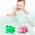 thumbnail image 3 of Hesroicy - 3 juguetes de baño para bebé con silbato incorporado, diseño de rana, pingüino, delfín, hipopótamo, tortuga, juguete de vinilo, sonido chirriante y confort emocional, animales marinos de, 3 of 8