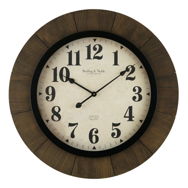 Better Homes & Gardens 30" Rustic Wood Wall Clock