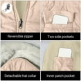 thumbnail image 6 of QATAINLAV Faux Fur Hooded Winter Jackets for Women Sherpa Lined Warm Long Quilted Coat Casual Zipper Outerwear with Pockets, Beige, M, 6 of 10