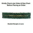 thumbnail image 4 of Efulgenz Indian Beaded Bangles Faux Pearl Bracelet Bangle Set for Women Indian Wedding Bridal Bollywood Handcrafted Bangle Bracelets Fashion Jewelry (2 Pcs) Size 2.6, 4 of 7