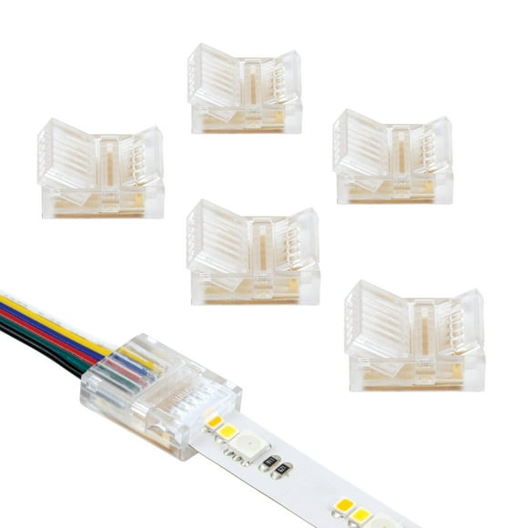Armacost Lighting SureLock Pro 6 Pin RGB+WW LED Strip Light Tape to Wire Connector (6-Pack) 760765