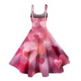 thumbnail image 4 of Spring Valentines Dress for Women Elegant Off Shoulder Sleeveless Dresses Love Heart Print Hot Pink S, 4 of 5