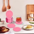 thumbnail image 3 of Posavasos de 8 piezas con soporte, posavasos absorbentes de tejido de algodón para bebidas, juego de posavasos minimalistas para decoración del hogar para mesa de protección de mesa de madera, 3 of 5