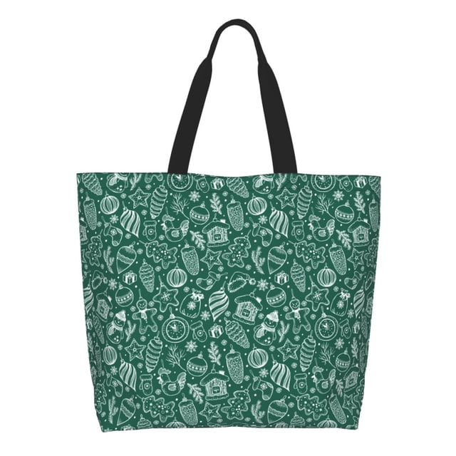 Disketp Green Christmas Bolsa Tote Estampada para Mujer, Bolso de Hombro y de Mano para Compras y Viajes