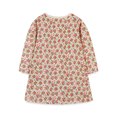 thumbnail image 4 of Bellafa Fall Little Girls' Long Sleeve Dresses Toddler Kids Crew Neck Floral Dress Baby Bee Appliqued Cotton Dresses 2T, 4 of 6