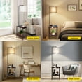 thumbnail image 3 of OUTON Floor Lamp with Table, End Table with Lamp for Living Room with USB & Type C Charging Port, Dimmable Lamps for Nightstand Attached for Bedroom, Walnut, 3 of 11