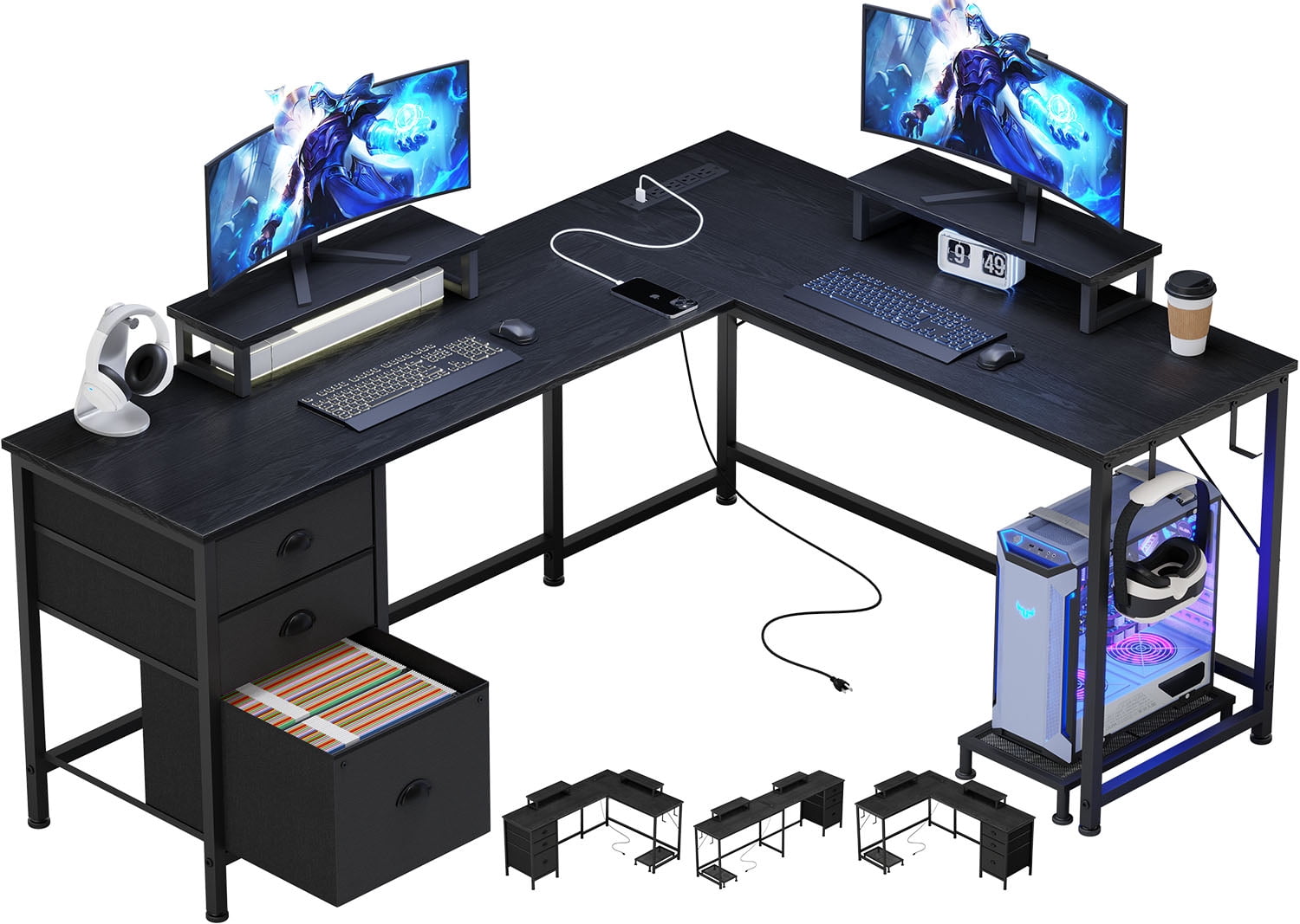 GIKPAL L-Shaped Computer Desk, 95
