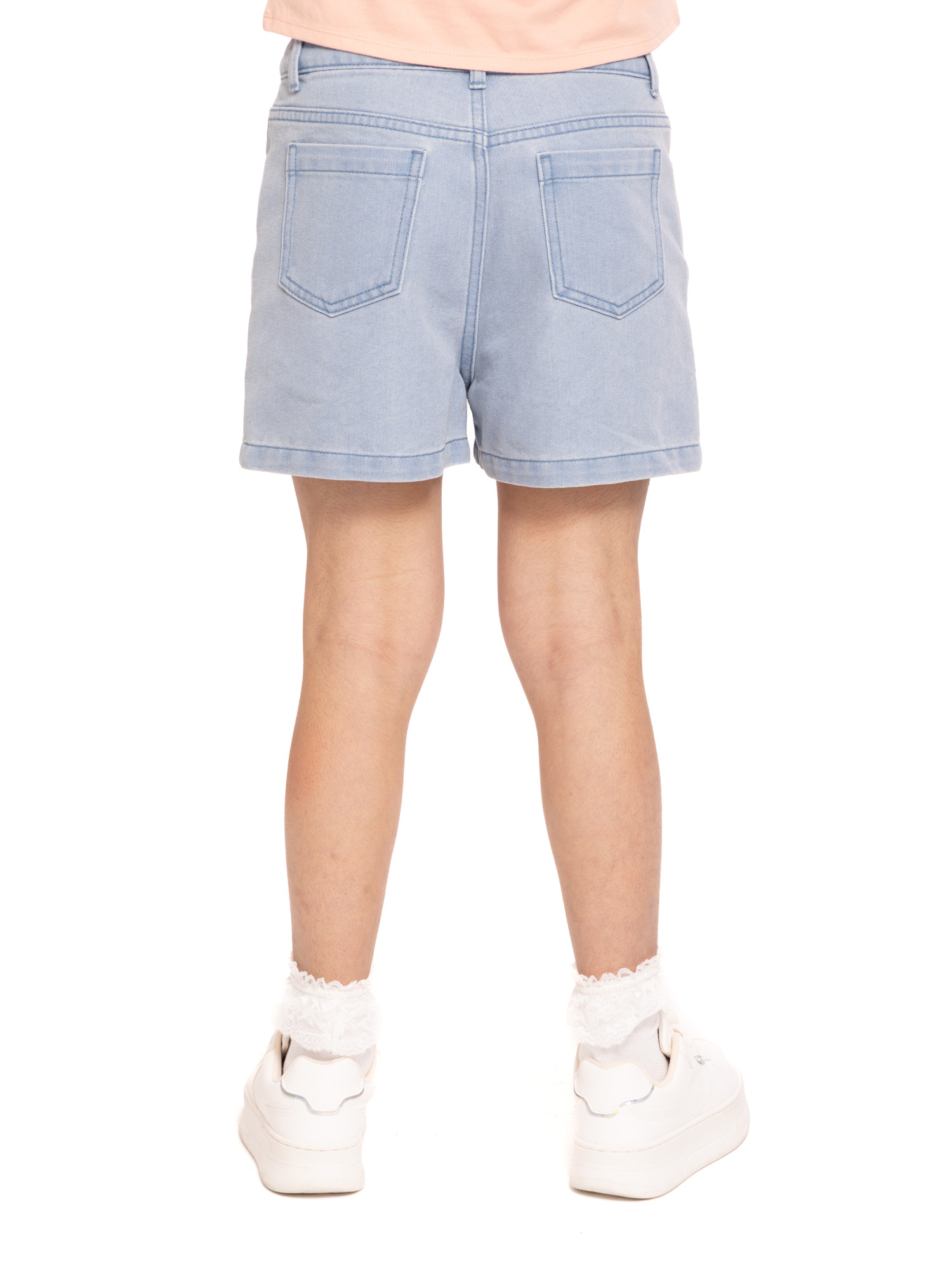 Stitch Girls Graphic Print Denim Shorts, Sizes 4-16