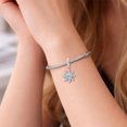 thumbnail image 4 of 925 Sterling Silver Engraved Snowflake Dangle Charm for Bracelet Charms Bangle Pendant Jewelry, 4 of 5