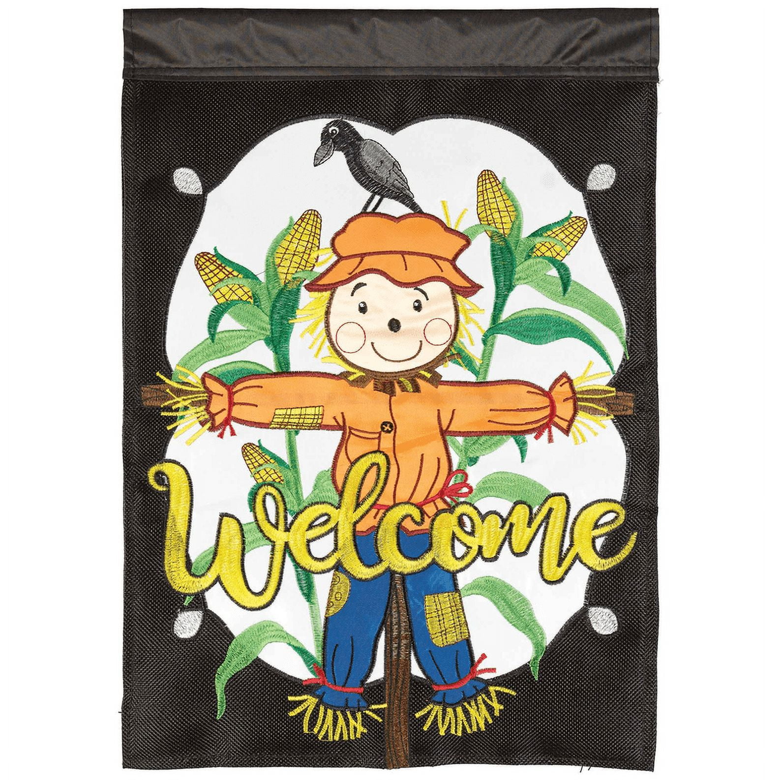 Magnolia Gardens M001674 29 x 42 in. Fall Welcome Scarecrow Polyester Flag - Large