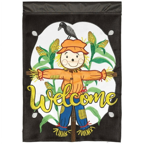 Magnolia Gardens M011674 13 x 18 in. Fall Welcome Scarecrow Polyester Garden Flag