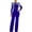Blue, variant on Women's Rhinestone Sheer Mesh Jumpsuit Long Sleeve Wide Shoulder Pad See Through Tassel One Piece Overalls