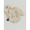 thumbnail image 3 of FEORJGP Infant Baby Boys Girls Easter Clothes 3M 6M 9M 12M 18M Newborn Long Sleeve Sweatshirts Rompers Bunny Print Bodysuits Crew Neck Jumpsuit Toddler Loose Casual Cute Rabbit Outfit Spring Fall, 3 of 9
