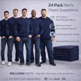 thumbnail image 2 of BILLIONHATS 24 Pack Mens Adult Crewneck Fleece Lined Pullover Sweatshirt Bulk, Navy Color, Wholesale Multipack Donation for Homeless (Large), 2 of 6