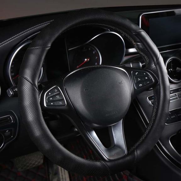 Winter-specific car steering wheel cover, warm fleece surface, all-season non-slip, winter-specific steering wheel cover.
