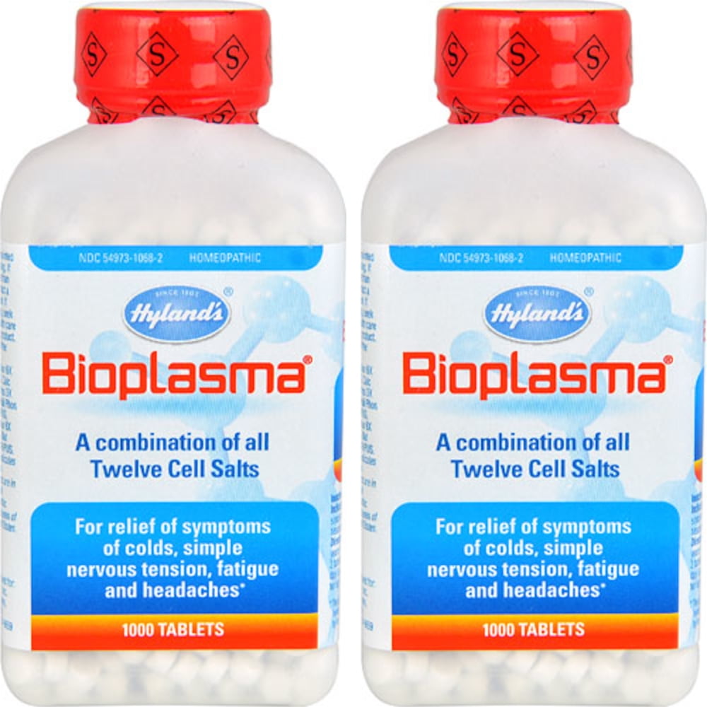 2 Pack Hylands Bioplasma Combination of 12 Mineral Cell Salts 2000 Tablets