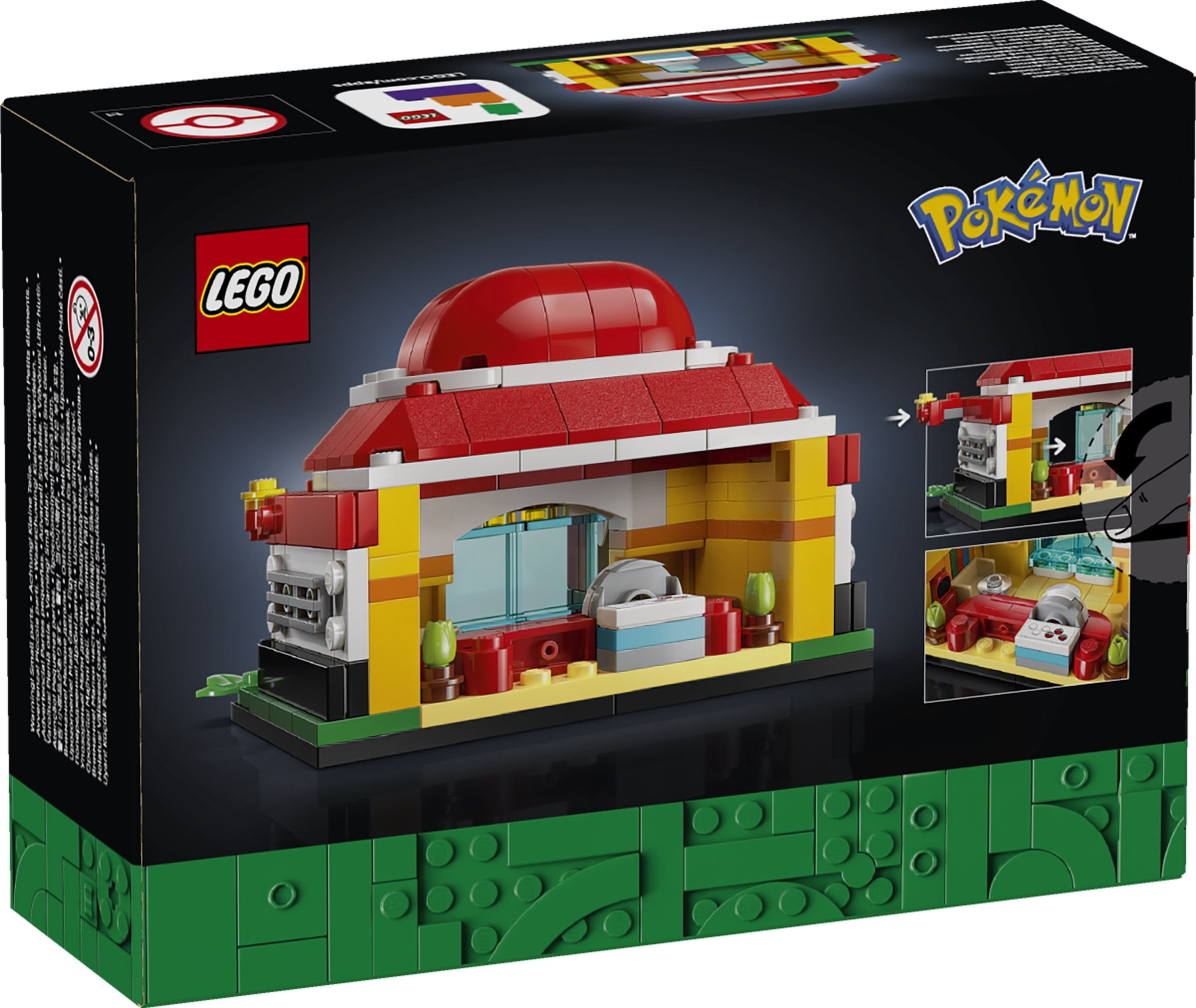 LEGO Pokémon Mini Pokémon Center – 233-Piece Collectible Display Building Set with Sliding Doors & Healing Station, Gamer Room Decor Gift for Adults – 40911