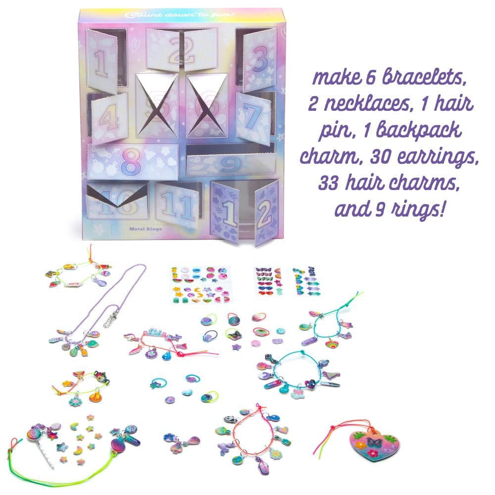 Craft-tastic  12 Days of DIY Charm Jewelry  Count Down to Fun with 12 Days of Puffy Charm DIY Surprises Bracelets, Rings, Hair Charms, Earrings, and More  Creative Arts & Crafts Gift - Ages 6+